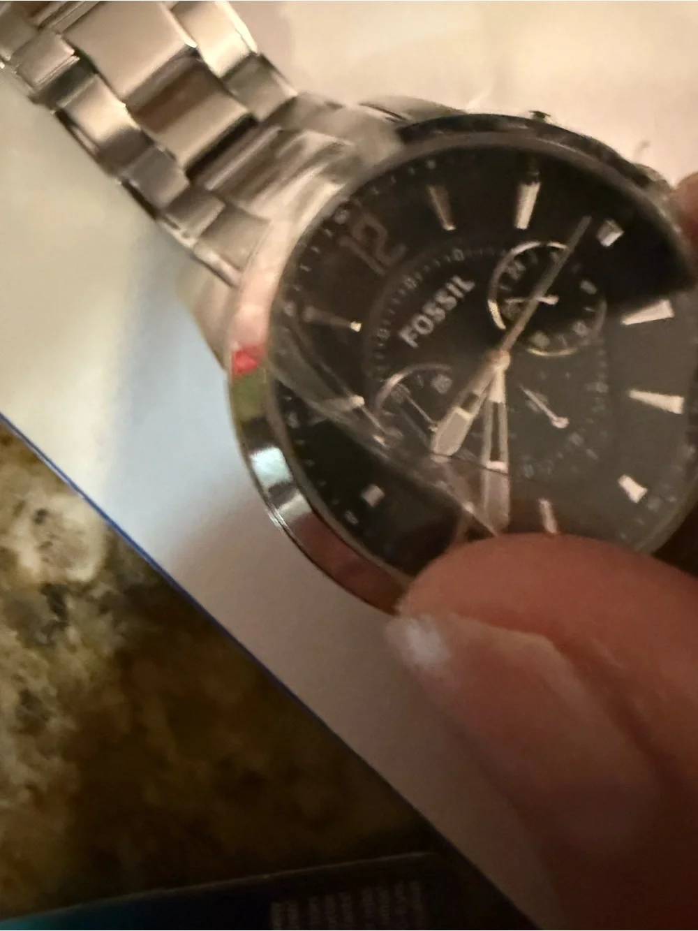 Fossil FS4532 Grant Chronograph Stainless Steel Men's Watch NIB & New Battery
